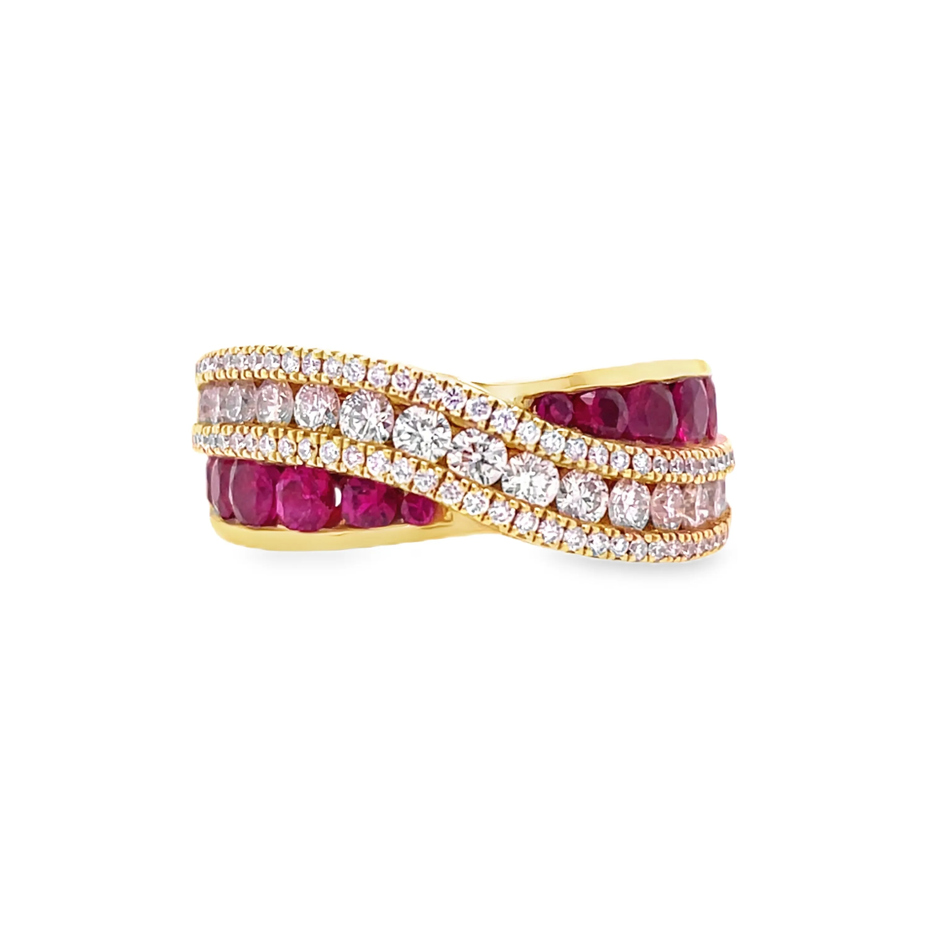 Charles Krypell Crossover Ruby and Diamond Ring