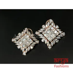 CZ Studs in Silver, Black and Rose Gold finish