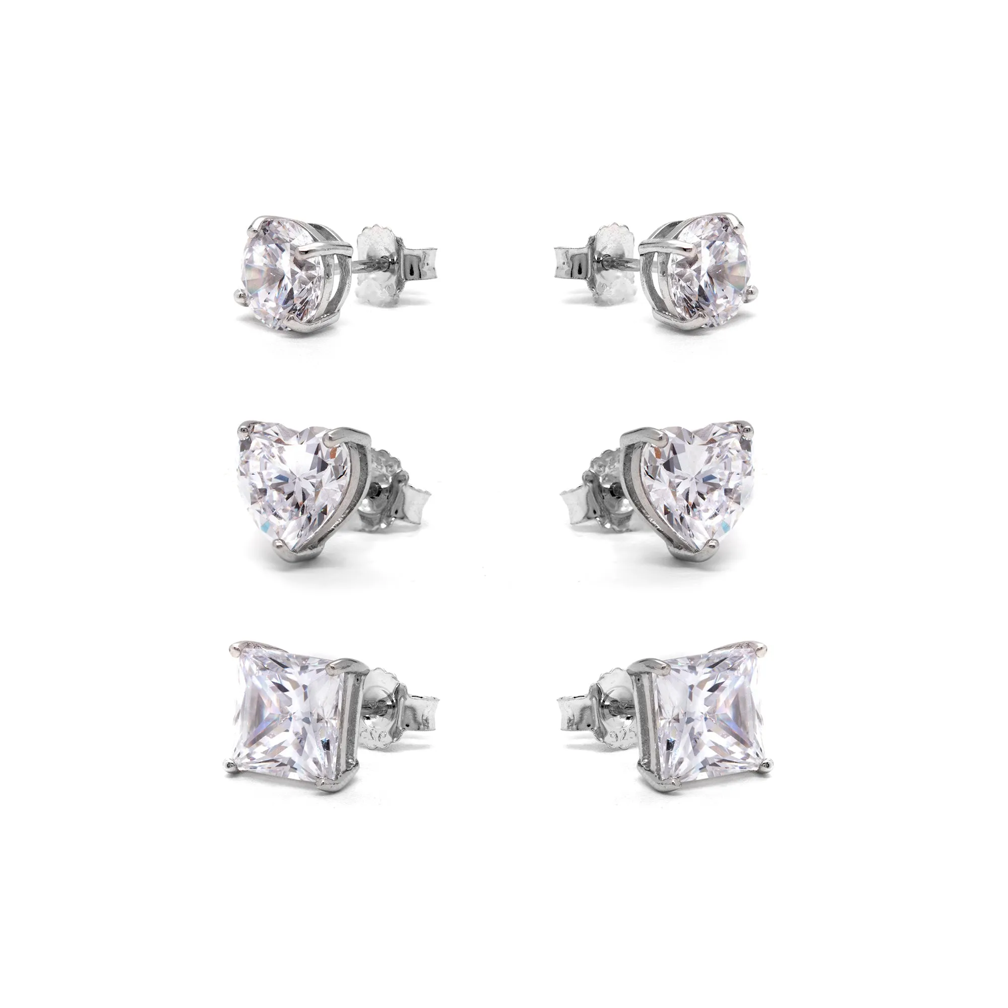 Danny Newfeld Cubic Zirconia 3 pair Stud Earring Gift Set