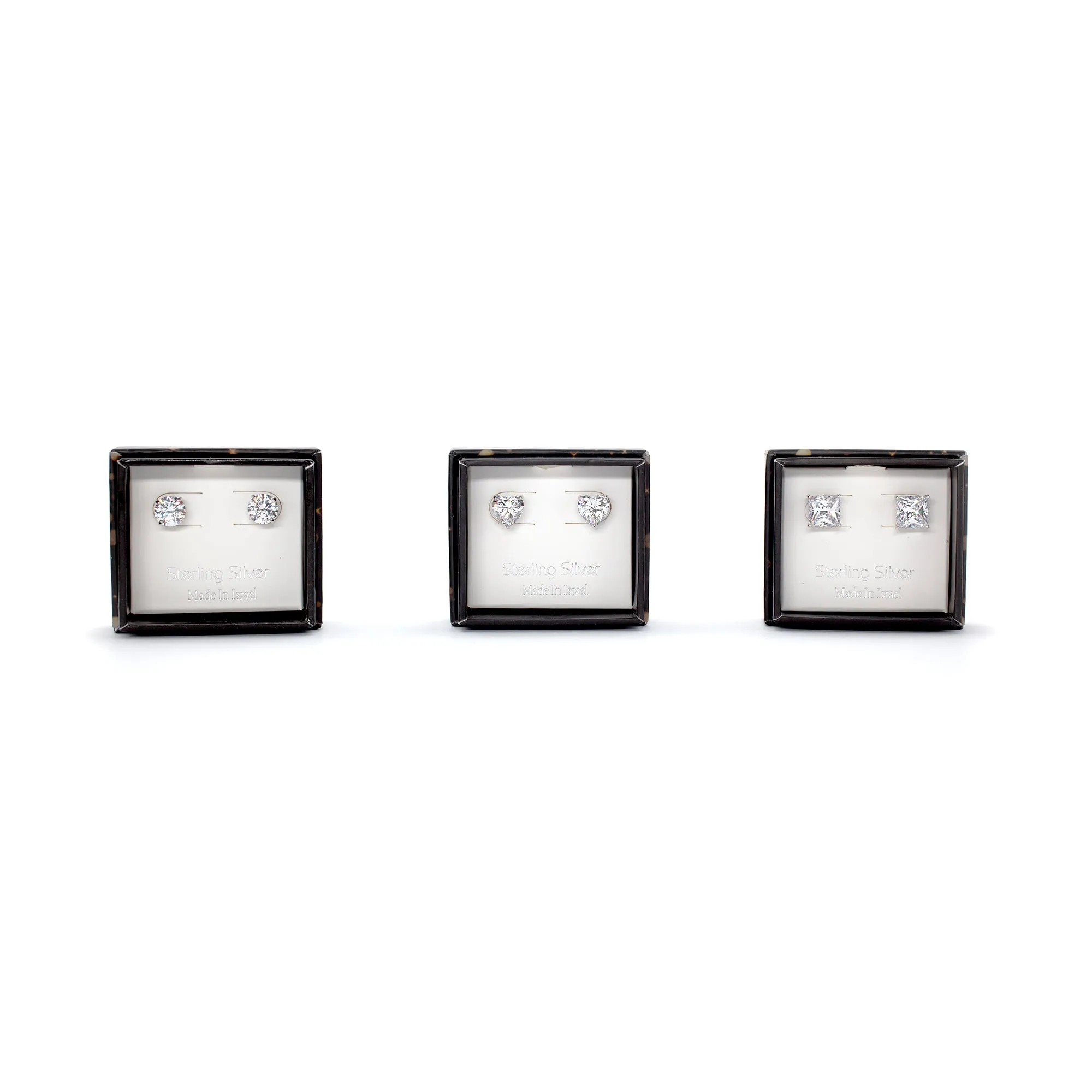 Danny Newfeld Cubic Zirconia 3 pair Stud Earring Gift Set