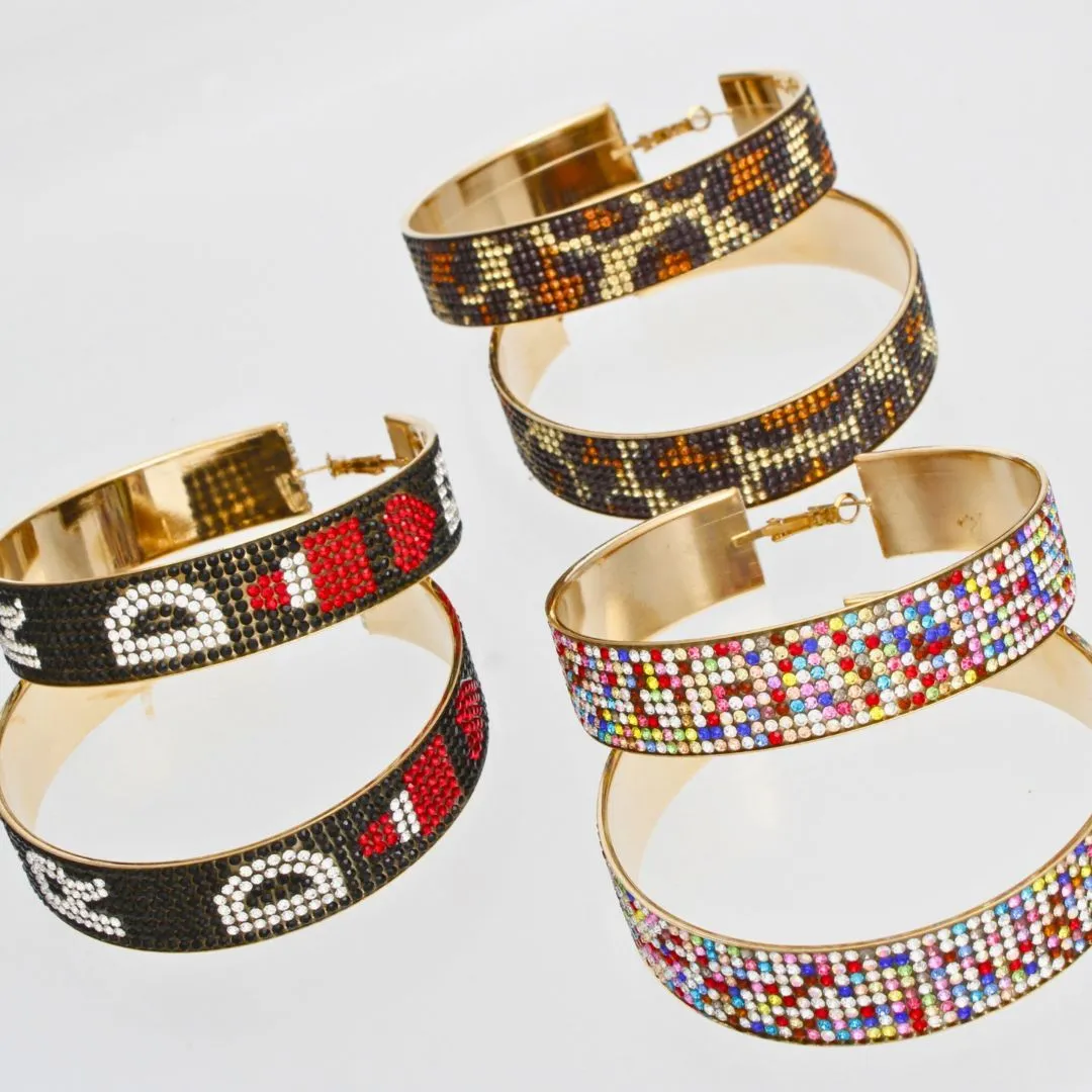 Dazzling Duet: Red & Black Signature Hoops