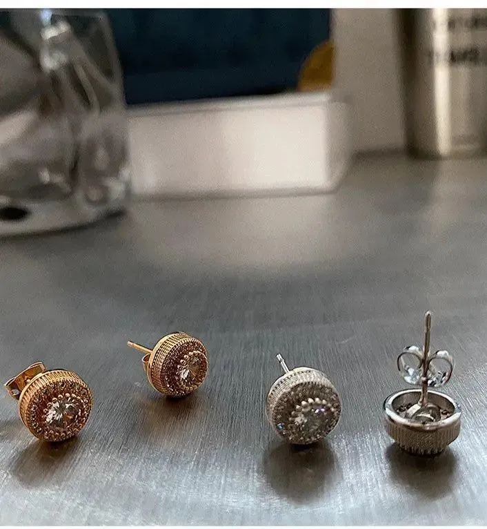 Diamond Round Stud Earrings