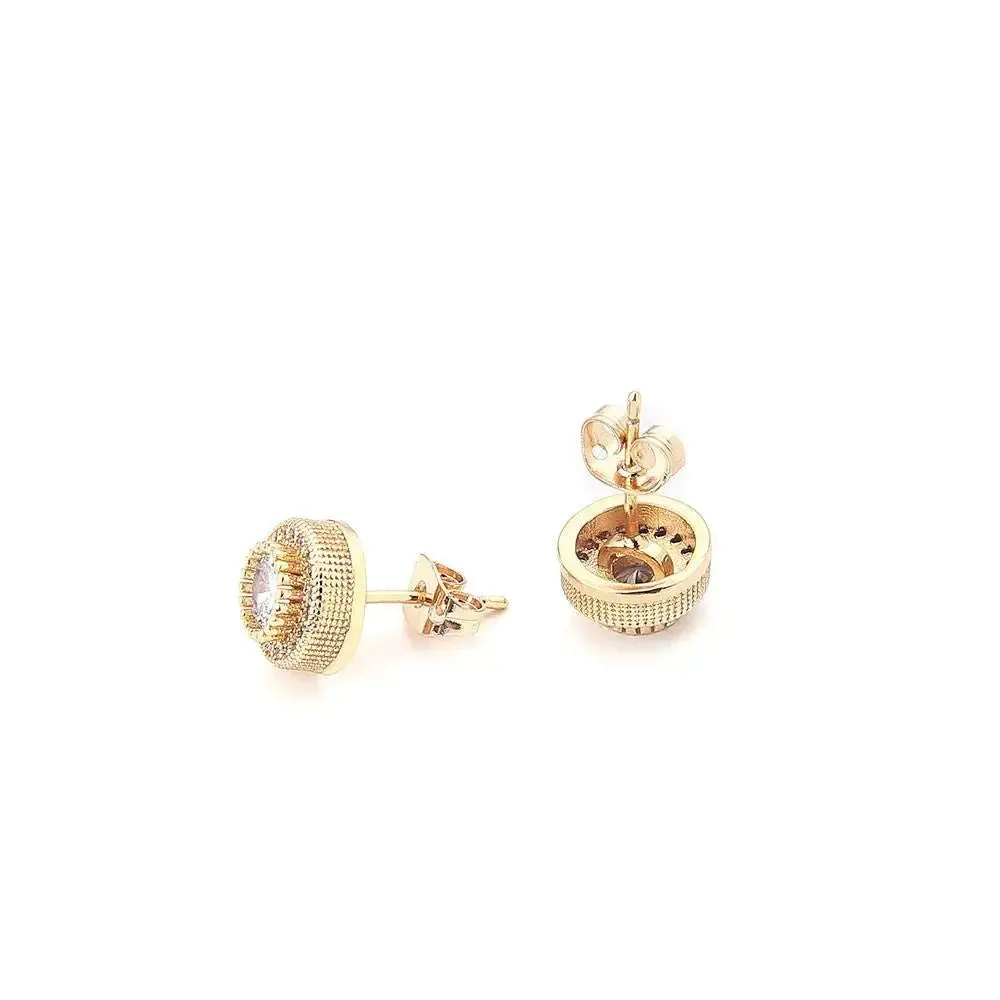 Diamond Round Stud Earrings