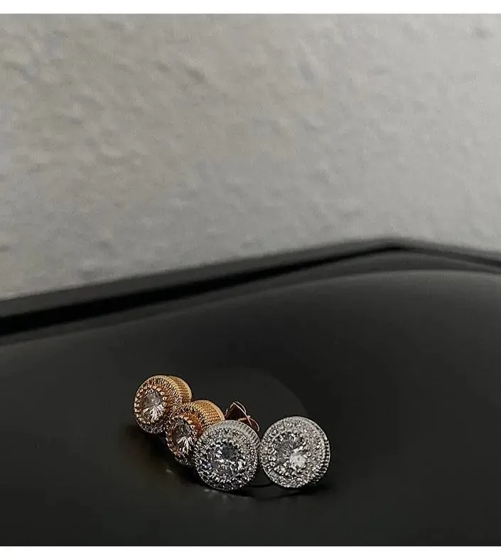 Diamond Round Stud Earrings