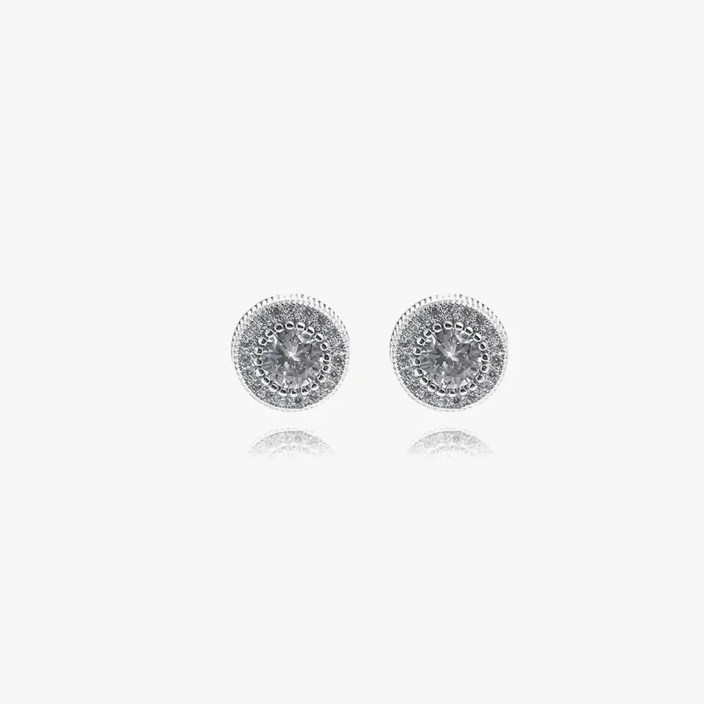 Diamond Round Stud Earrings
