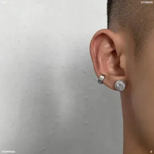 Diamond Round Stud Earrings