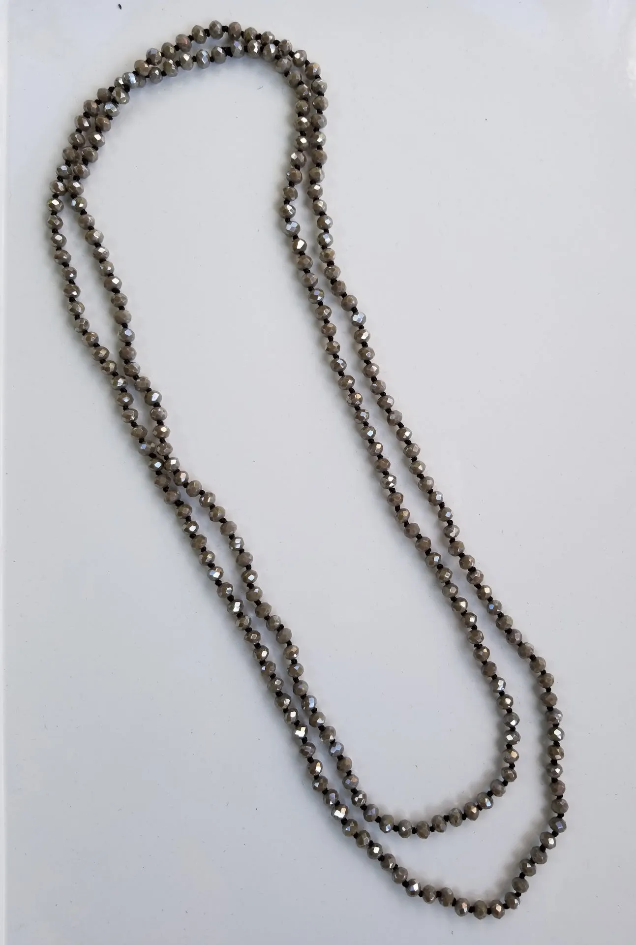 Faceted 6mm beaded 60-inch necklace