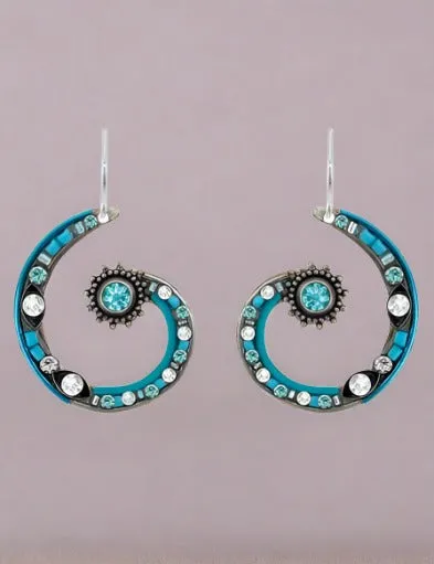 Firefly Jewelry Spiral Earrings in Ice