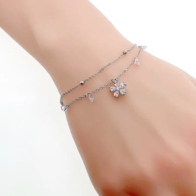 Flower Cubic Zirconia Bracelet