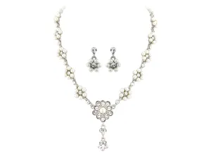 Ginny Crystal and Pearl Necklace Set