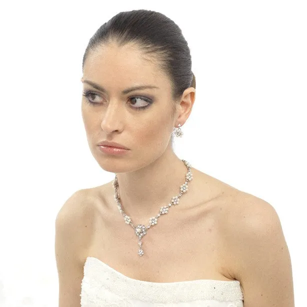 Ginny Crystal and Pearl Necklace Set