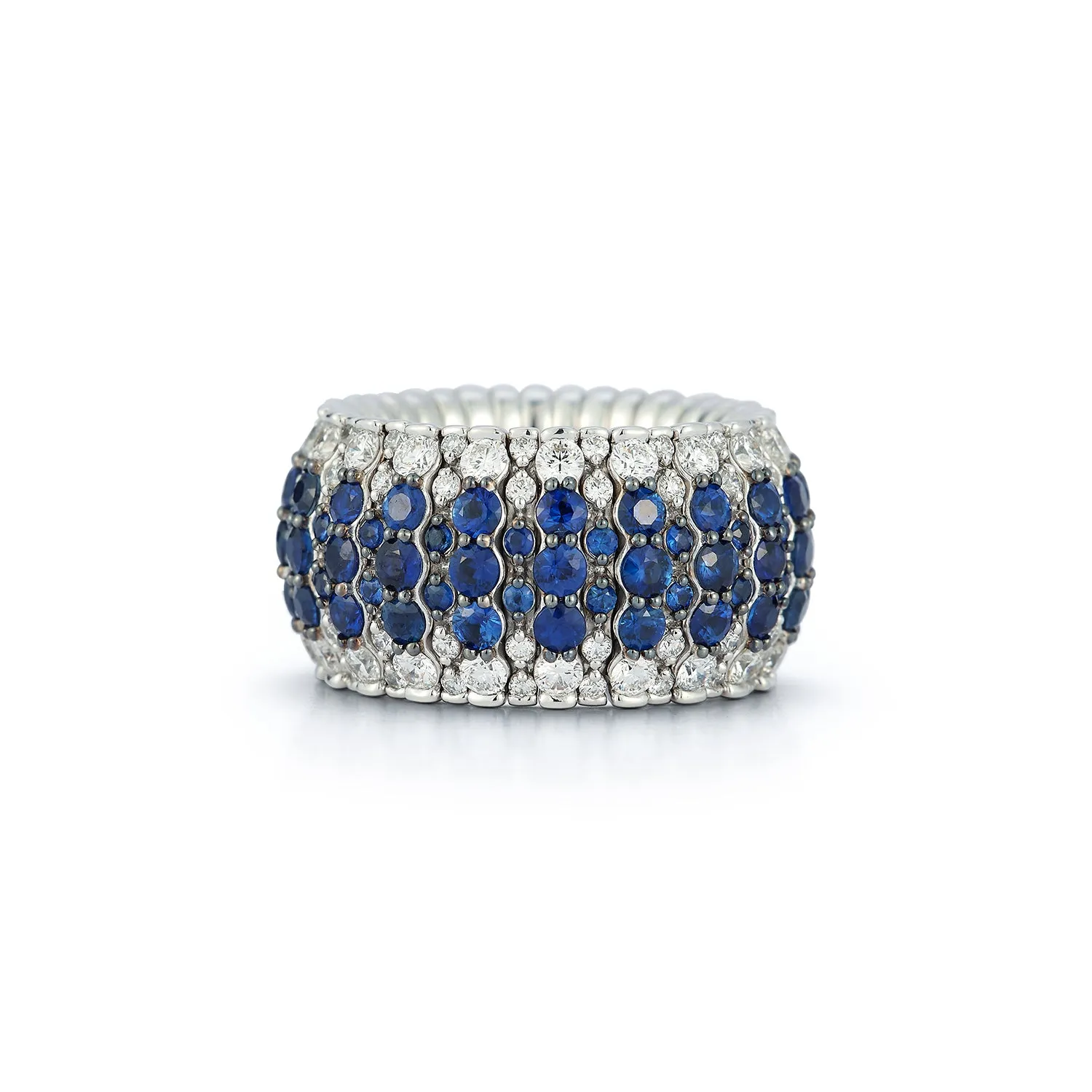 Giotto 9 Blue Sapphire and Diamond Stretch Ring