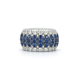 Giotto 9 Blue Sapphire and Diamond Stretch Ring
