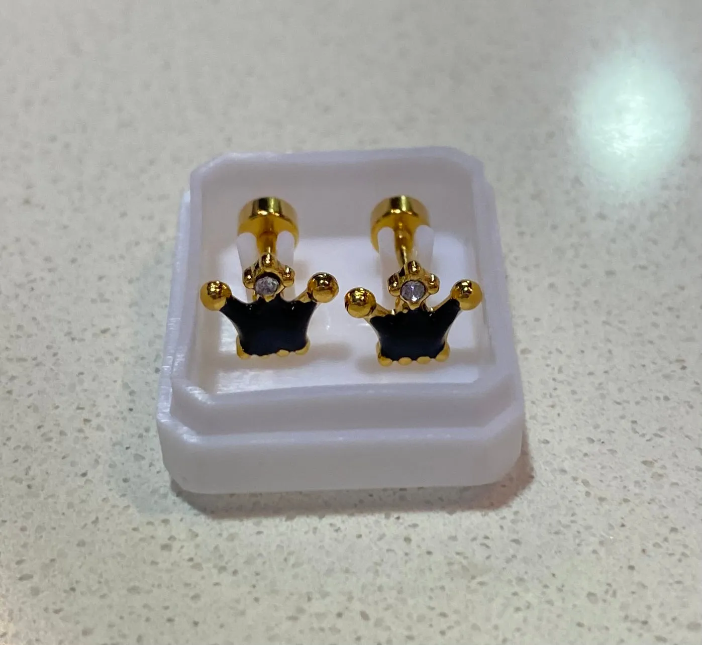 Gold Crown Earrings Screwback- Assorted