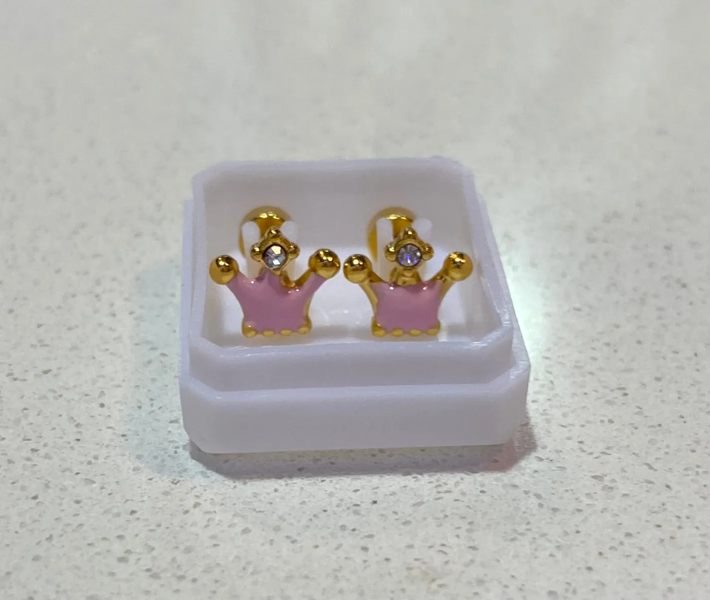 Gold Crown Earrings Screwback- Assorted