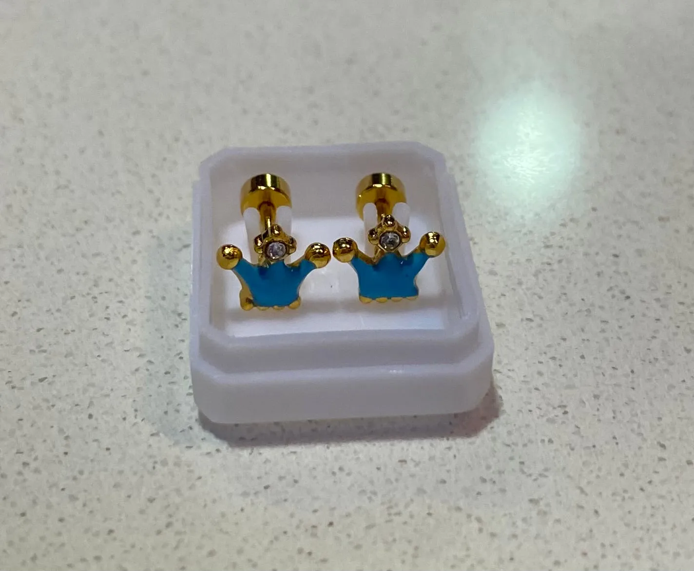 Gold Crown Earrings Screwback- Assorted