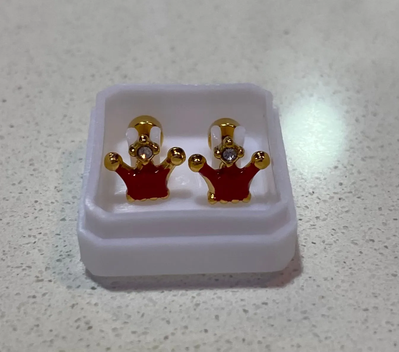 Gold Crown Earrings Screwback- Assorted