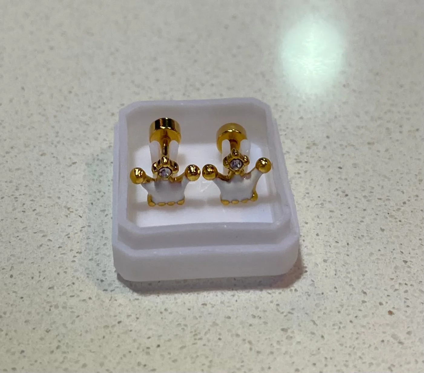 Gold Crown Earrings Screwback- Assorted