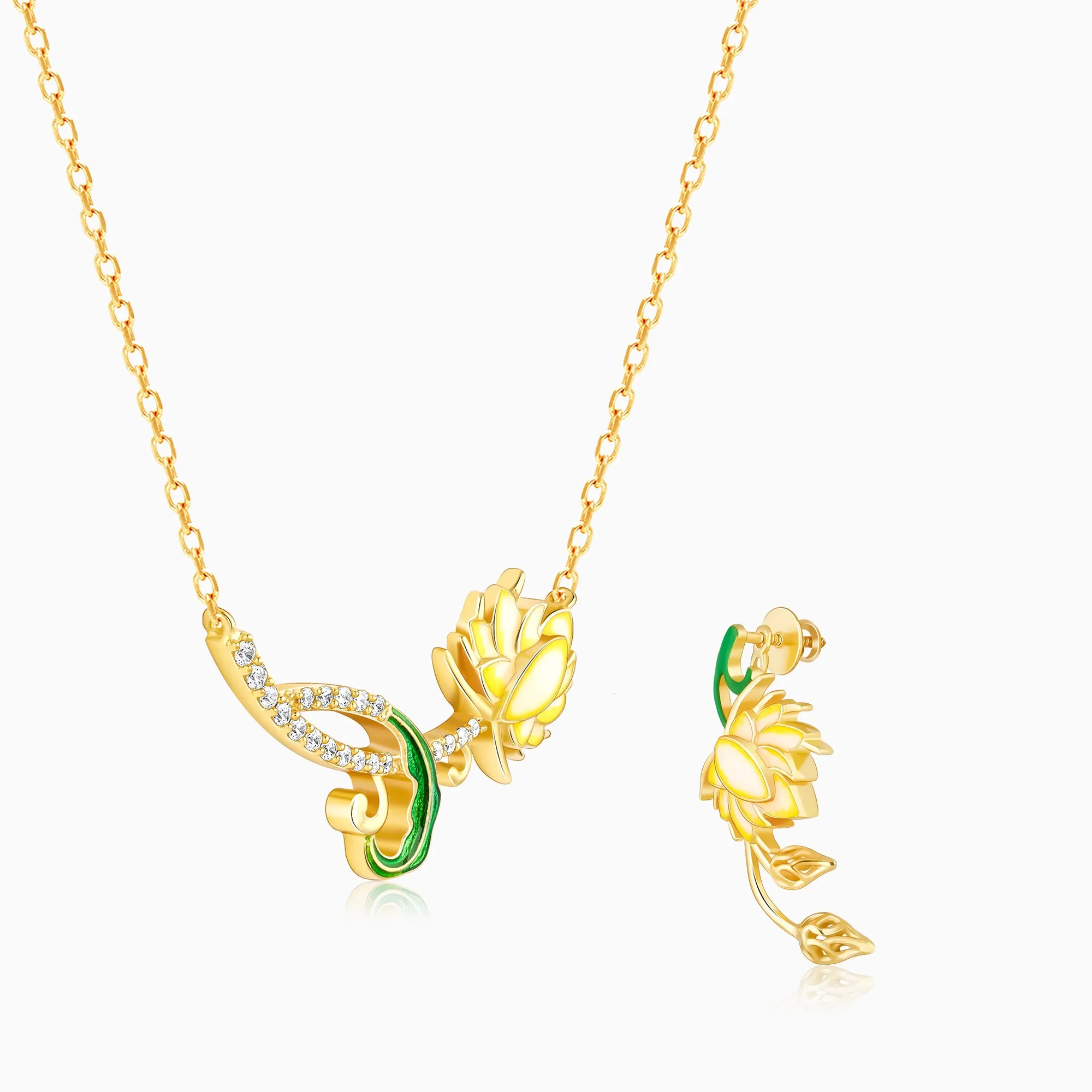 Golden Brilliant Brahma Kamal Convertible Set