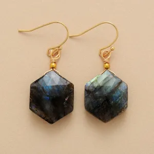 'Hexa' Labradorite Earrings