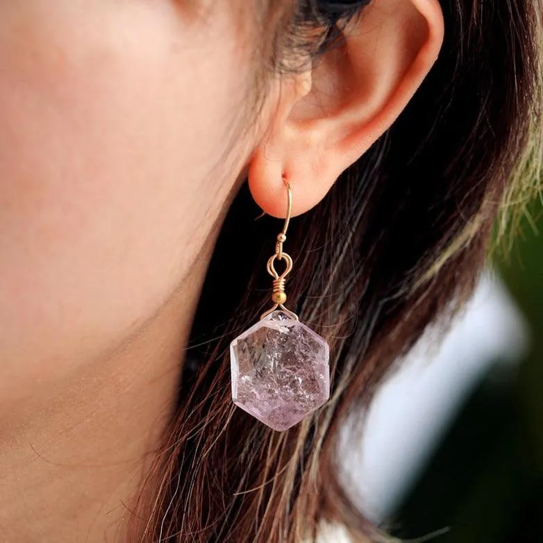 'Hexa' Labradorite Earrings