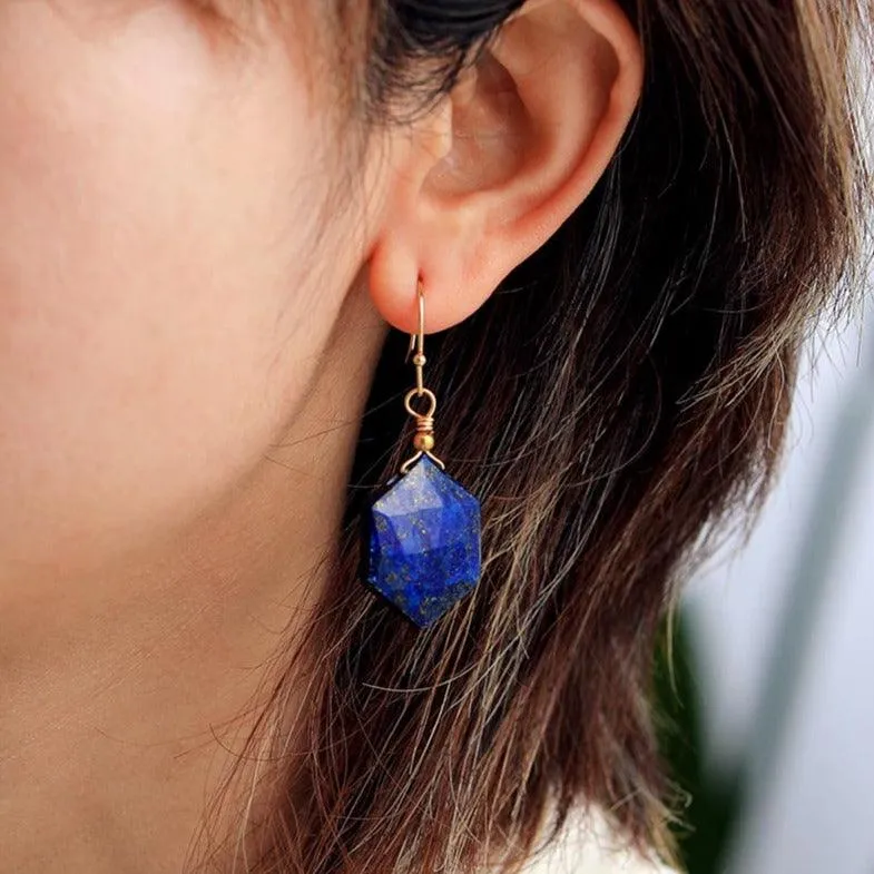 'Hexa' Labradorite Earrings