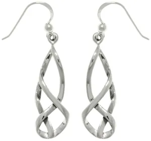 Jewelry Trends Sterling Silver Celtic Balance Knot Dangle Earrings