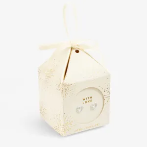 Joma Jewellery Silver Plated Bauble Box 'With Love' Stud Earrings