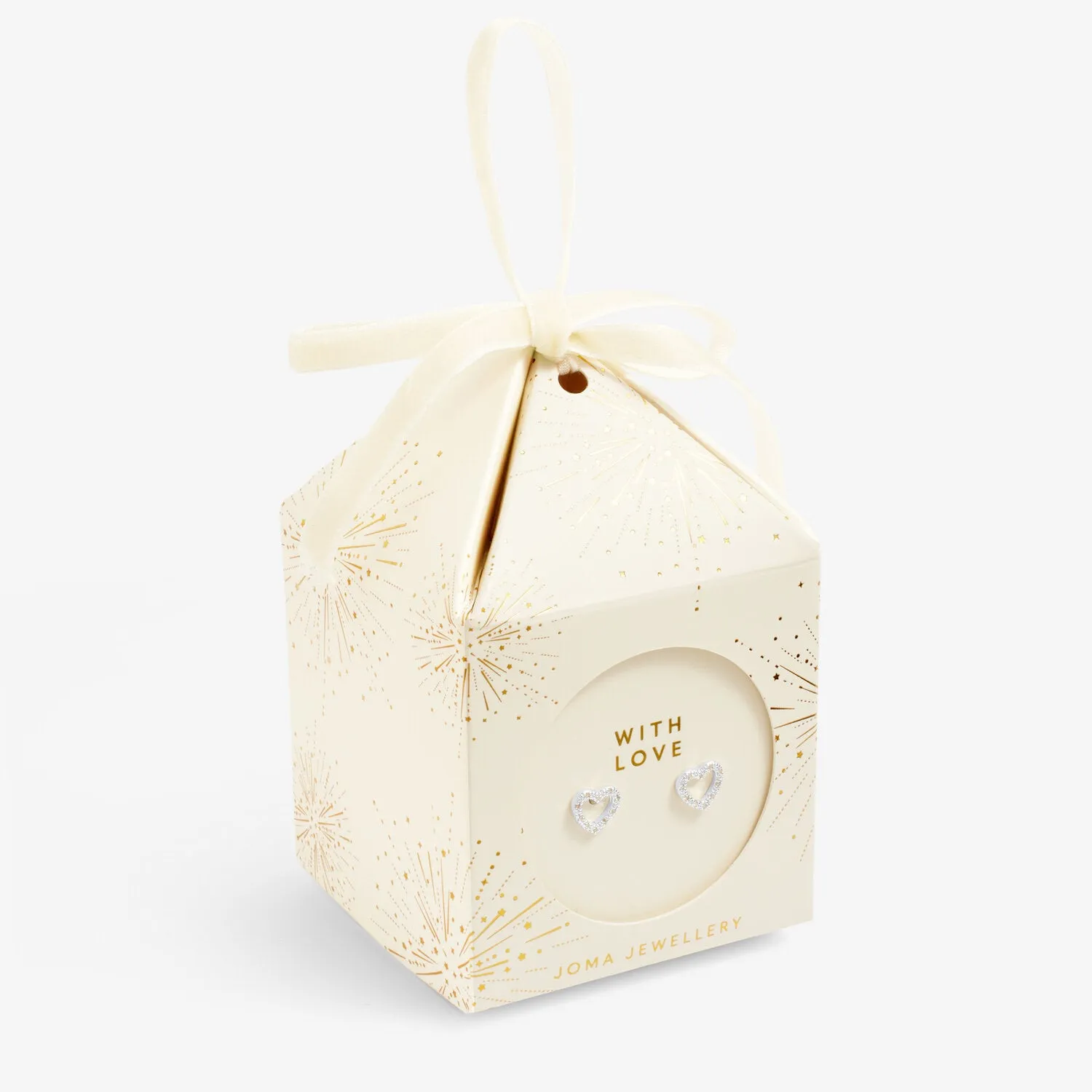 Joma Jewellery Silver Plated Bauble Box 'With Love' Stud Earrings