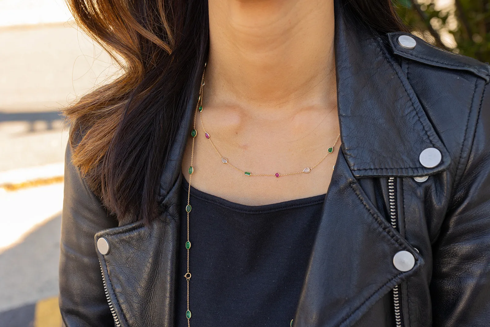 Joy Multi Gemstone Necklace,18K Gold