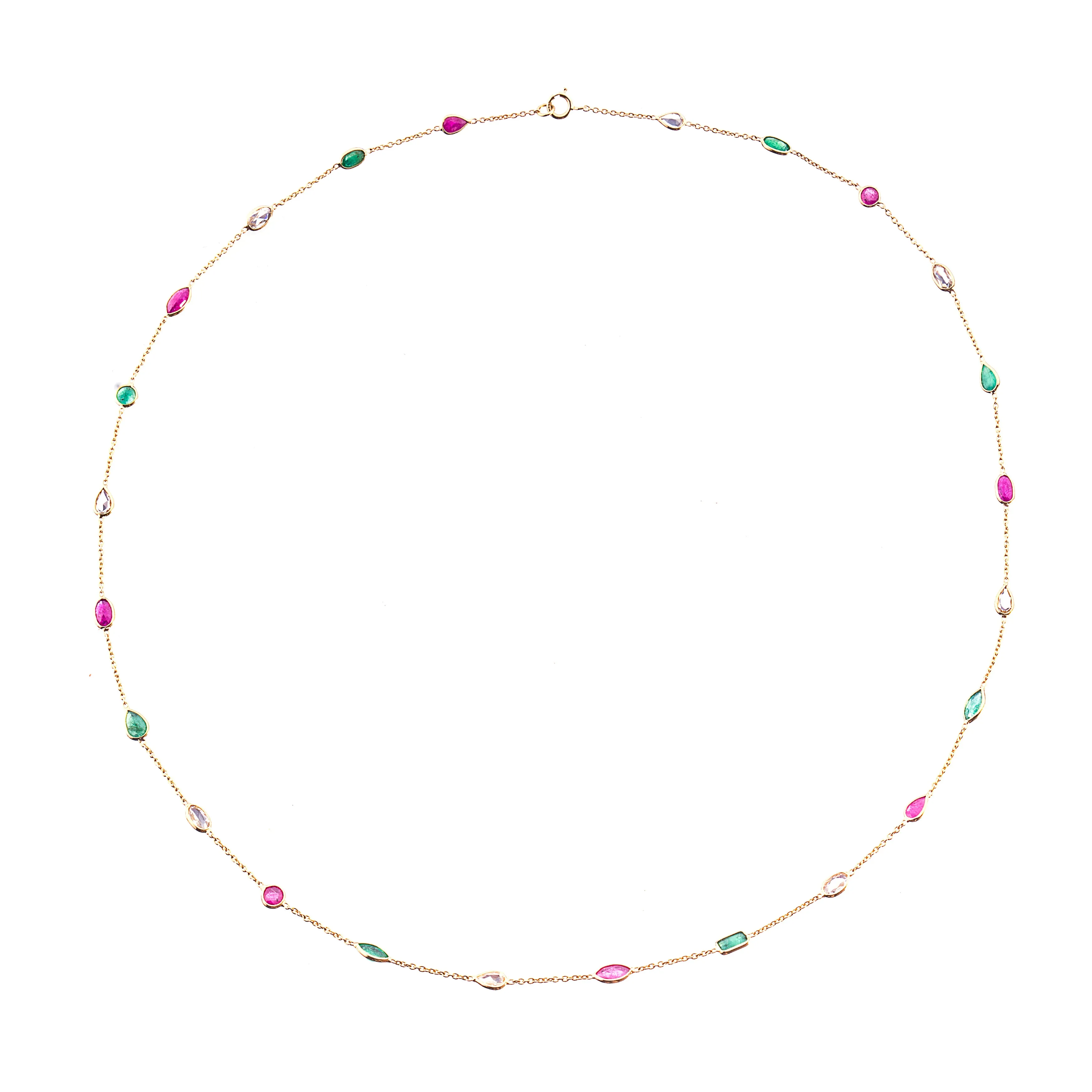 Joy Multi Gemstone Necklace,18K Gold