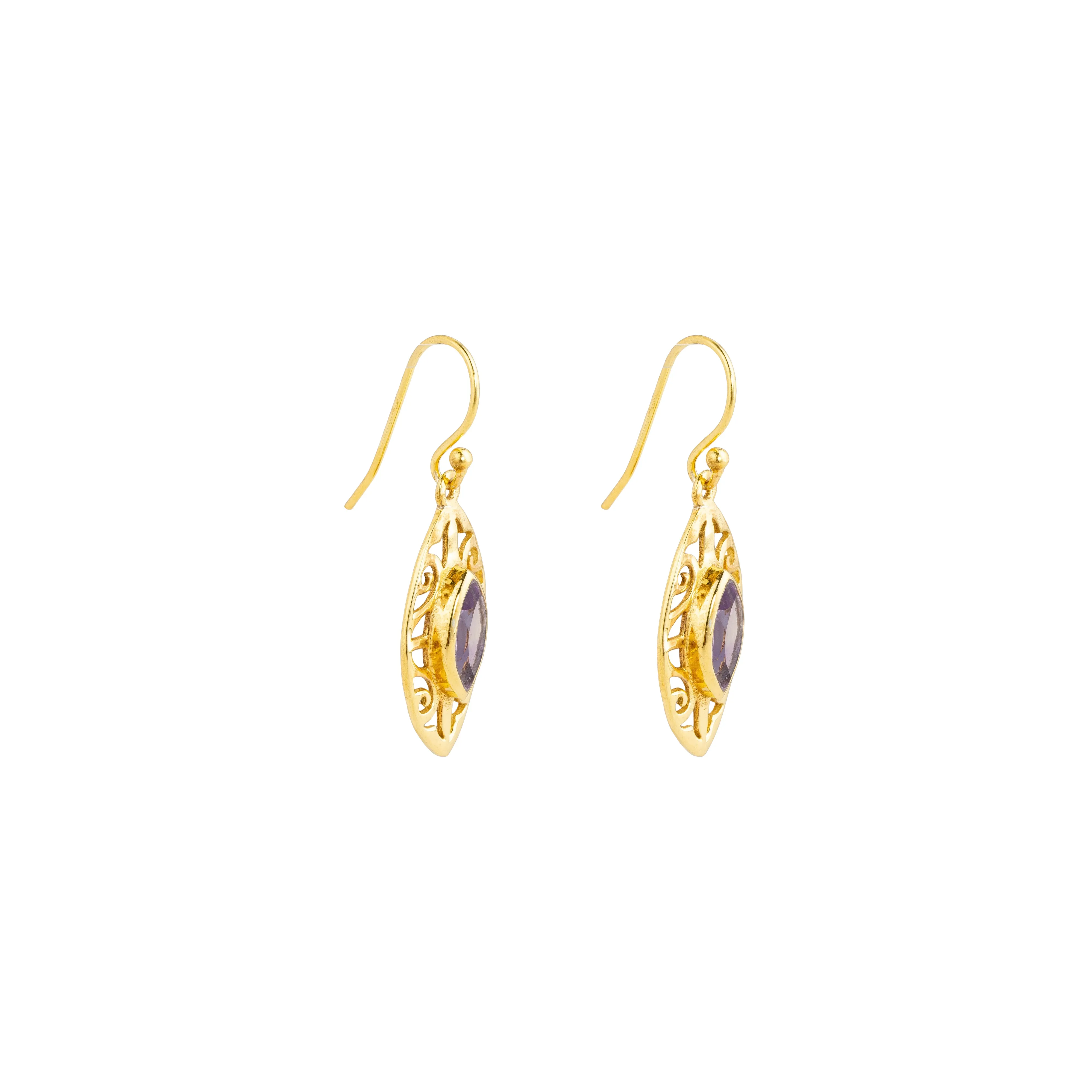 Kashvi, Gemstone Earrings, Gold Vermeil