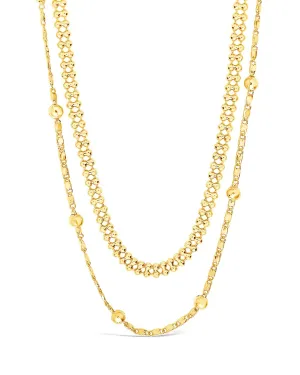Layered Beaded Chain Necklace
