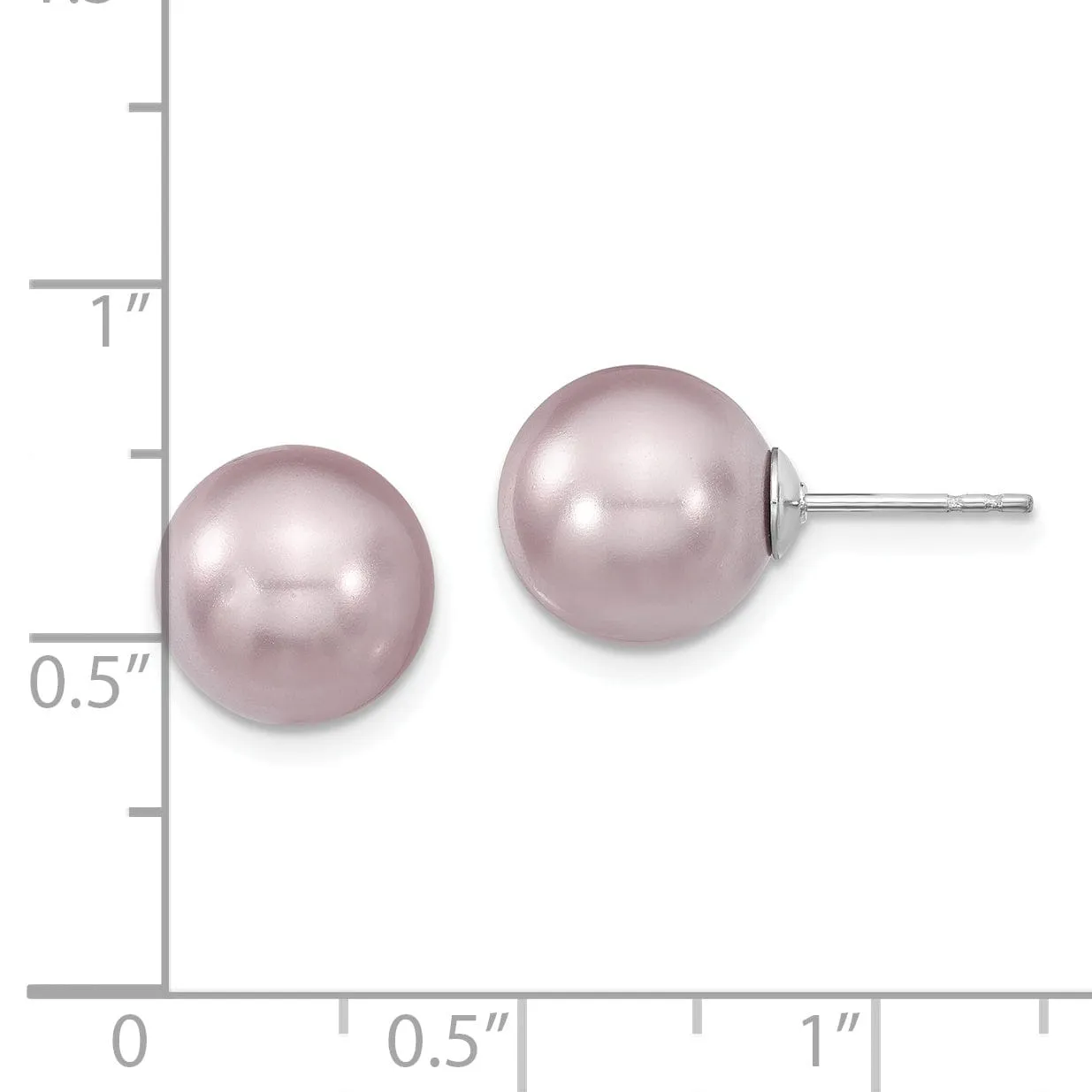 Majestik Round Purple Pearl Stud Earrings