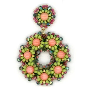 MIGUEL ASES  PINK CORAL MINI HOOP EARRING