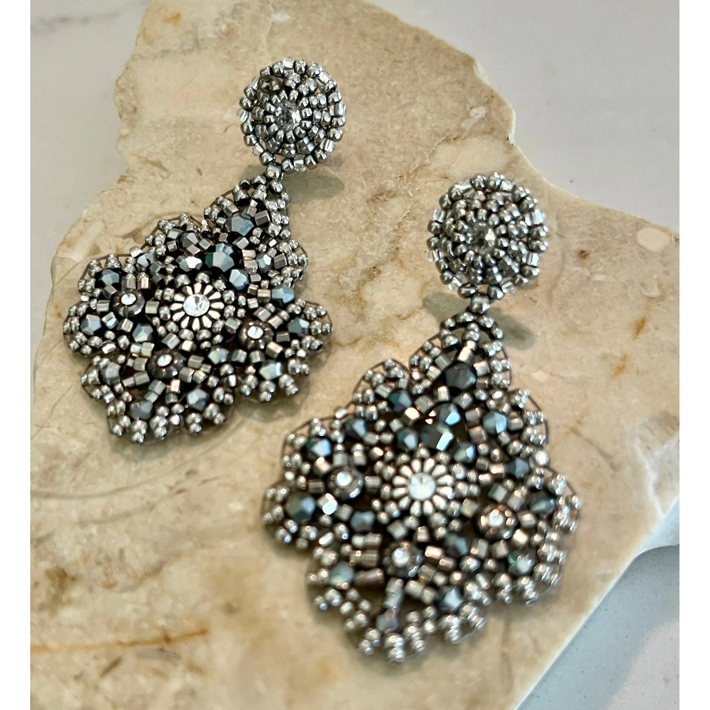 Miguel Ases Turquoise Starburst Chandelier Earrings