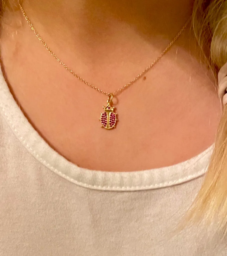MINI RUBY LADYBUG CHARM