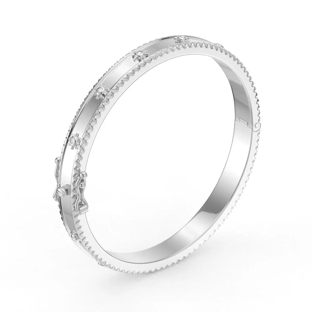 Modern Sunshine Round Cut Moissanite Fashion Bangle Bracelet