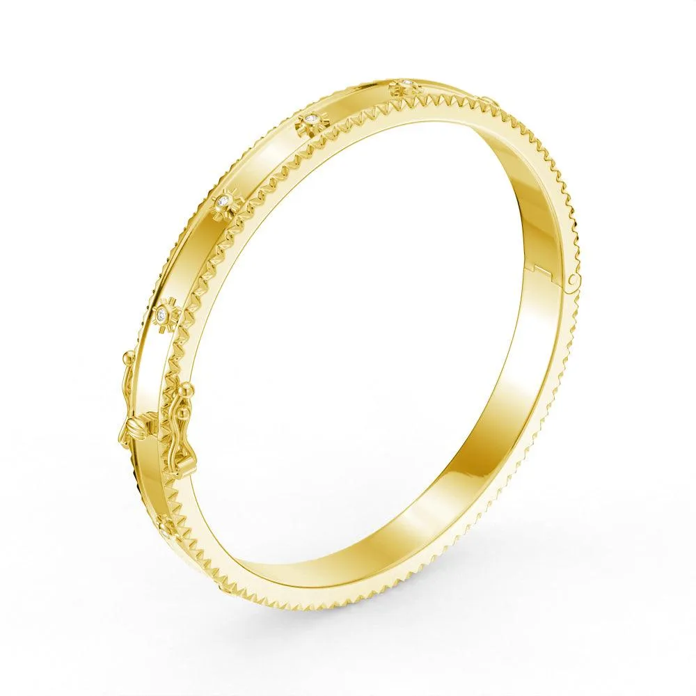 Modern Sunshine Round Cut Moissanite Fashion Bangle Bracelet