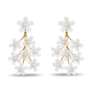 Mother of a Pearl Garden Bouquet Chandelier Earrings