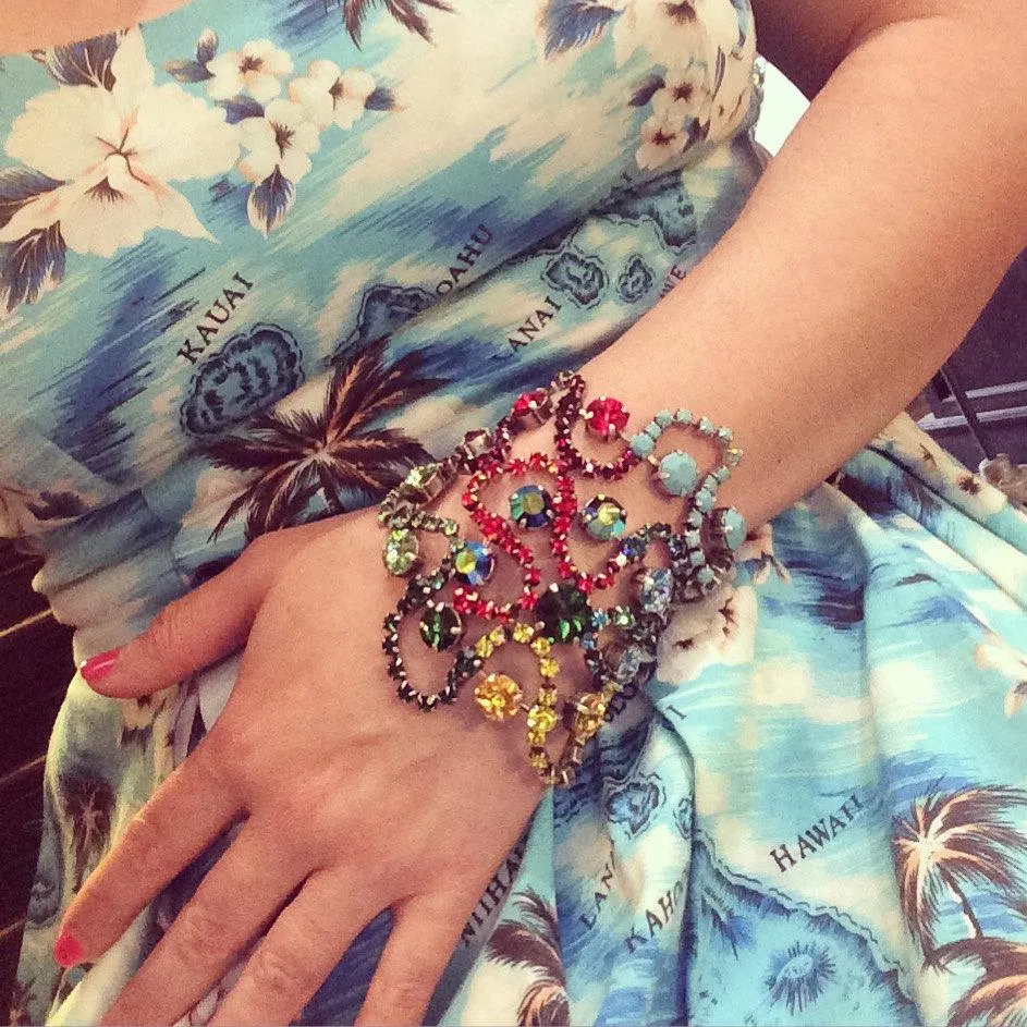 Multi-Coloured Swarovski Rainbow Crystal Bracelet by Frangos