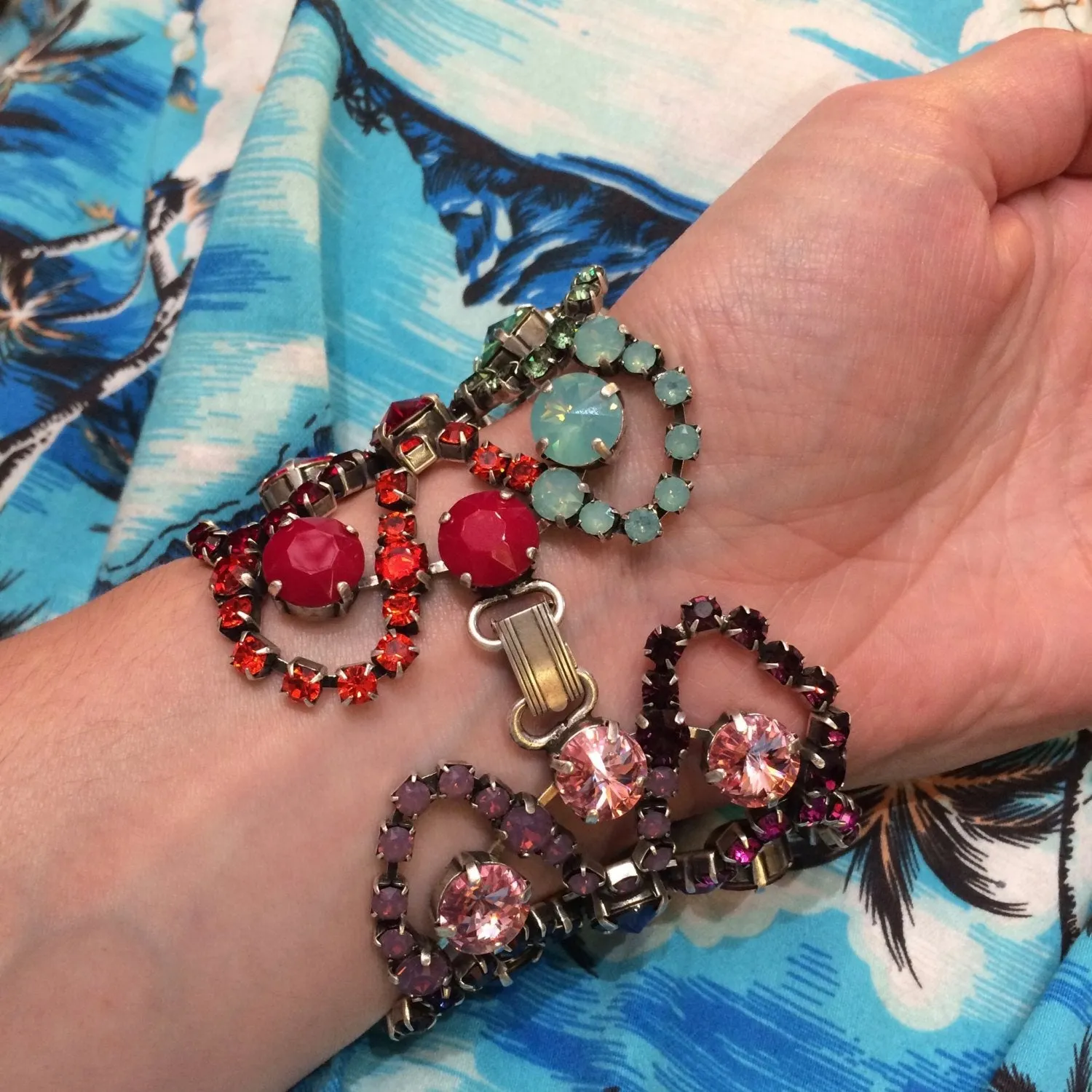 Multi-Coloured Swarovski Rainbow Crystal Bracelet by Frangos