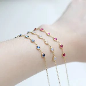 Natural  Opal Ruby Charm Stone Crystal Bracelet