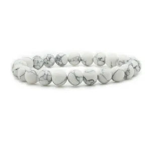Natural White Turquoise Bracelet (Circumference 19cm) 天然白松石手鍊 (鍊長 19cm) KJBR16237