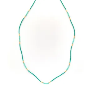 NEW! Amazonite and Jade Seed Beaded Necklace by Debbie Fisher