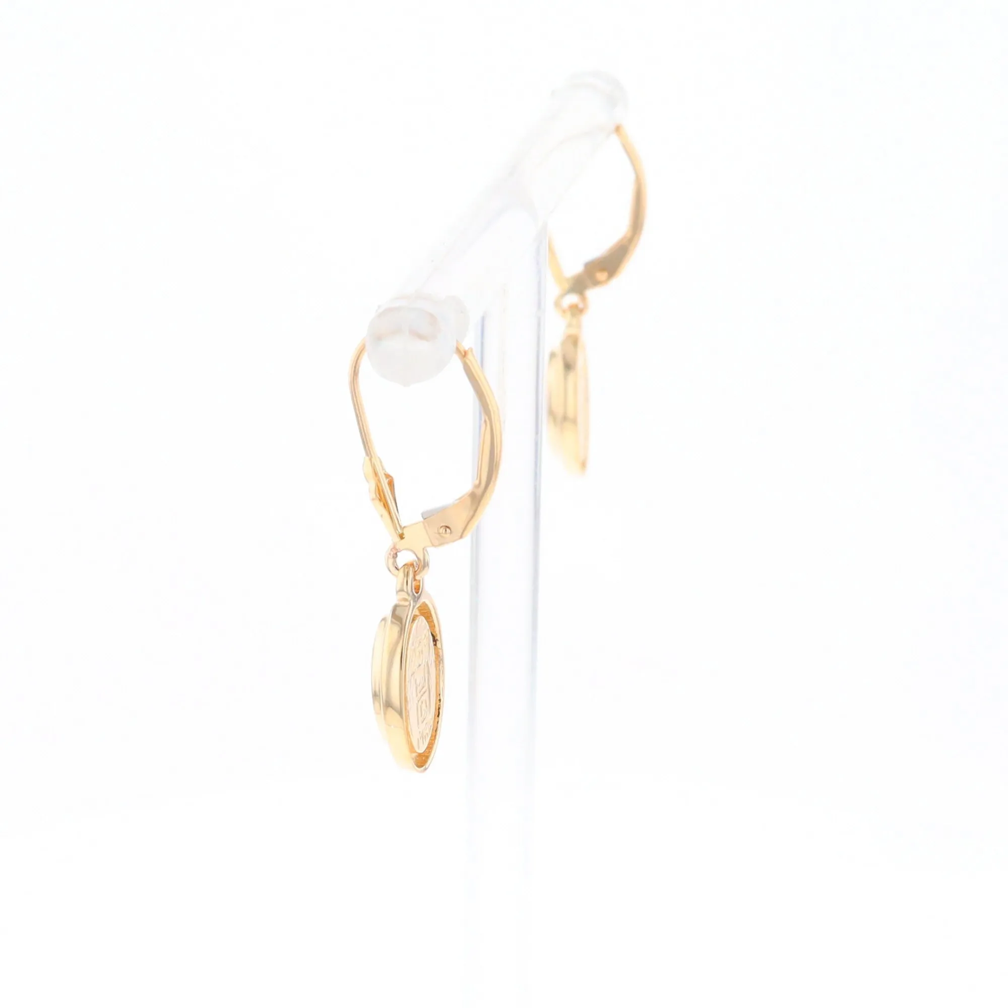 Oval Lapis Inlaid Earrings