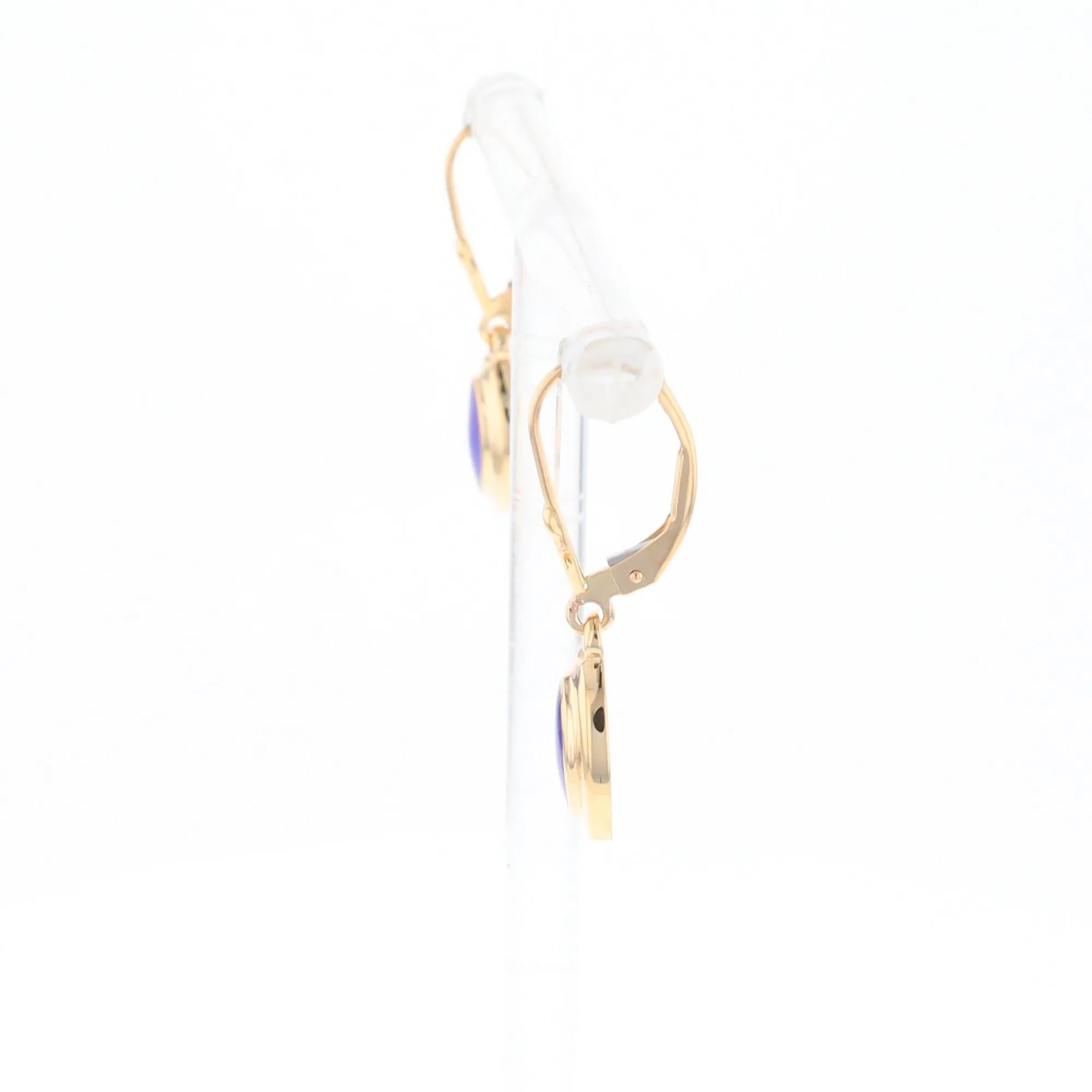 Oval Lapis Inlaid Earrings