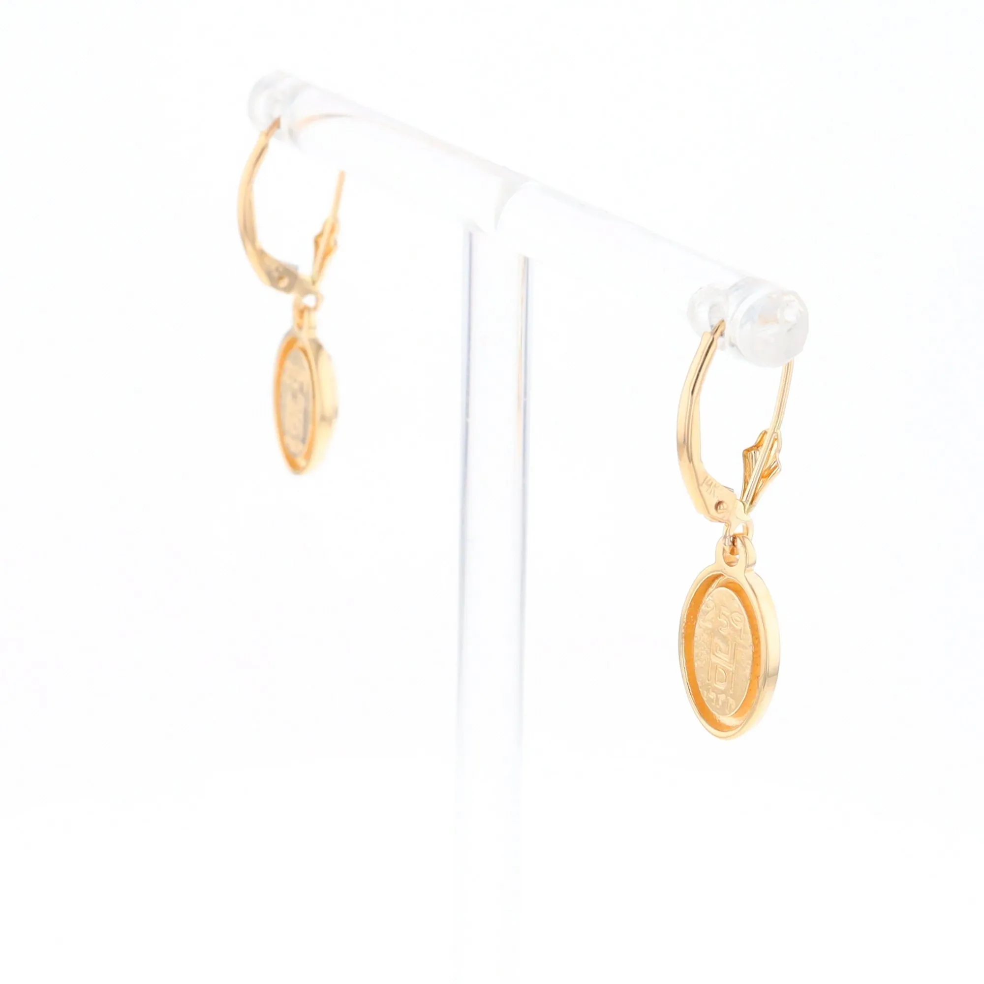 Oval Lapis Inlaid Earrings