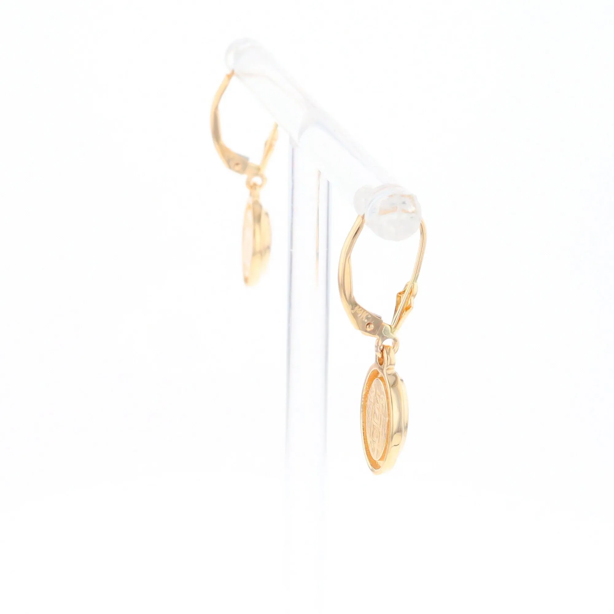 Oval Lapis Inlaid Earrings