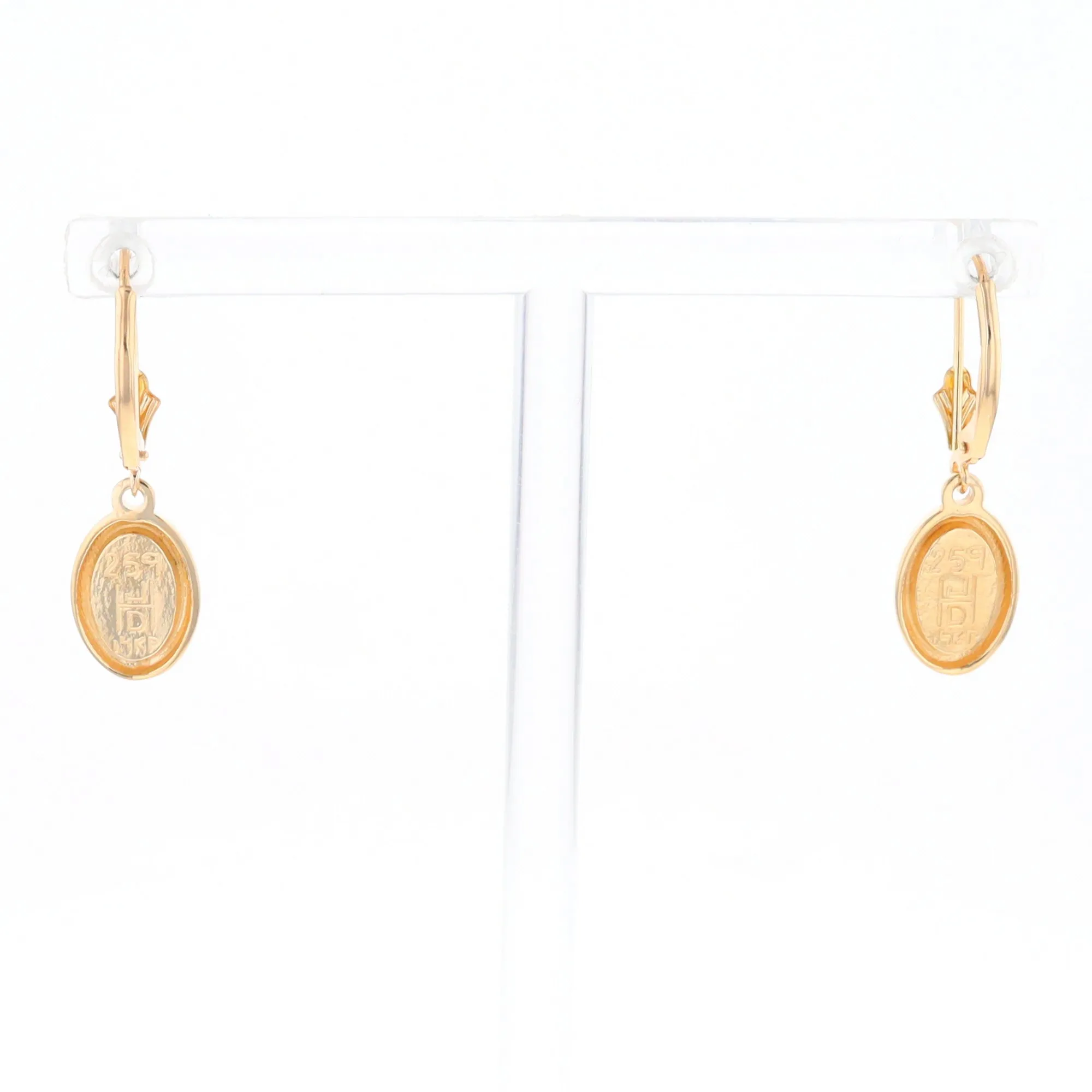 Oval Lapis Inlaid Earrings